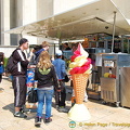 It was a hot day and the ice-cream was popular